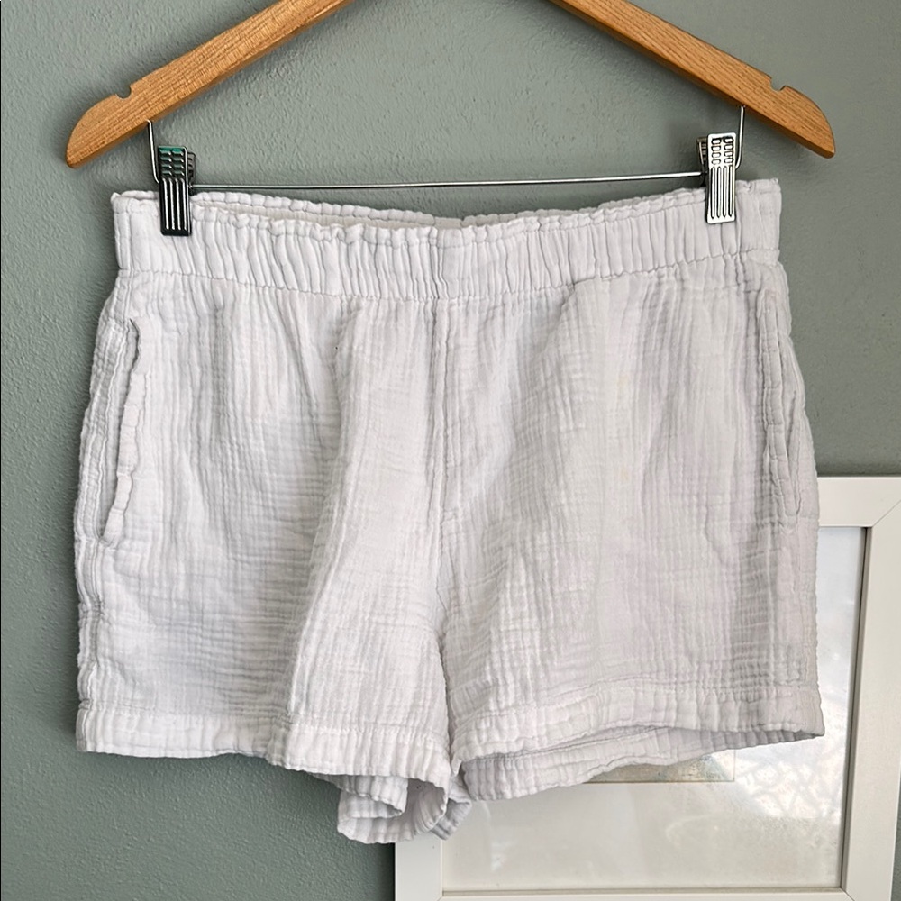 Gap Crinkle Gauze Shorts, white, cotton, medium
